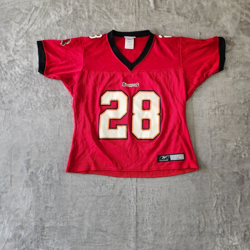 VTG 90s Tampa Bay Buccaneers NFL Jersey Kids Medium Warrick Dunn #28 Made in USA